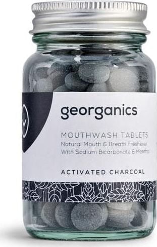 Comprimate pentru apă de gură cu cărbune activat natural Georganics, 180 tablete, curatare , Înviorător