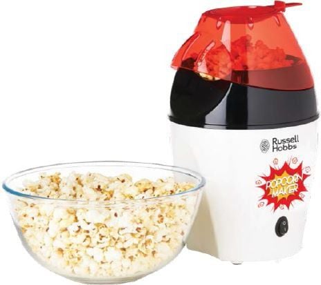 Aparat de facut popcorn Russell Hobbs Fiesta 24630-56, 1200 W, Tehnologie cu aer cald, Capac de masurat, Capacitate 35-50 g, Alb/Negru