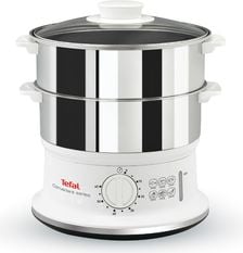 Aparat de gatit cu aburi Tefal VC145130, 6 l, Compatibil cu masina de spalat vase, Nivel de apa vizibil, Alb