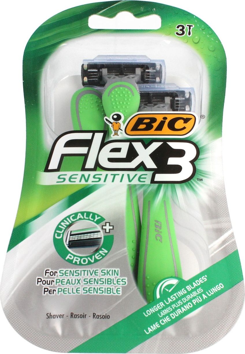 Aparat de ras BIC Flex3 Sensitive, Barbati, 3 buc