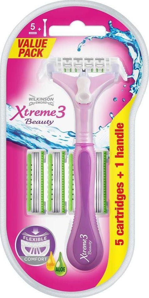 Aparat de ras Wilkinson Xtreme 3 Beauty + 5 rezerve, Femei