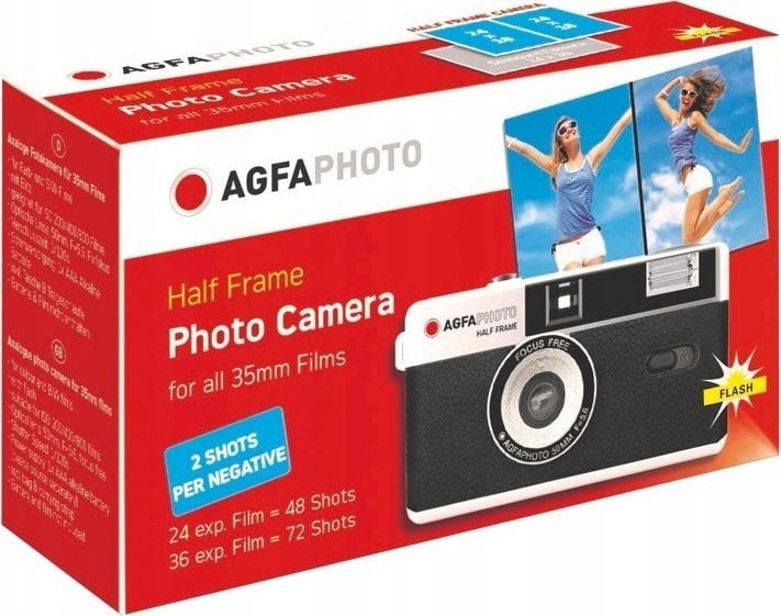 Aparate foto compacte - Aparat foto digital AgfaPhoto Aparat foto analog Agfa 35 mm jumatate cadru / jumatate cadru / negru