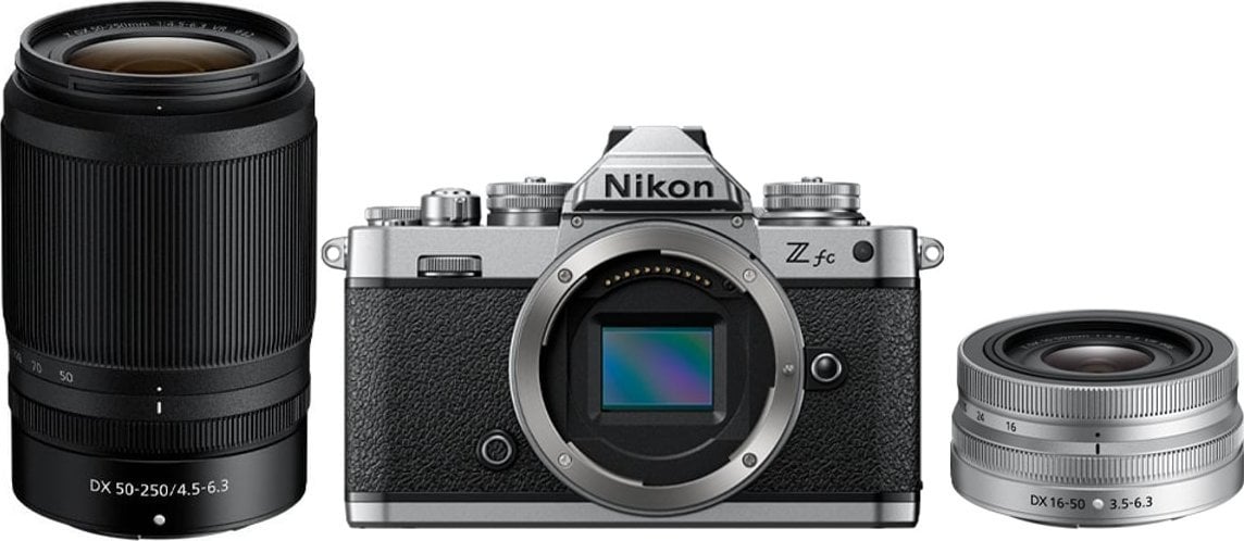 Aparat Nikon Aparat cyfrowy Nikon Z fc + ob. 16-50 mm srebrny + ob. 50-250 mm