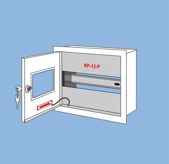 Aparataj p / t sigilat cu un sistem de blocare IP30 alb RP-12 P-Z / O