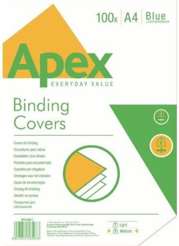 APEX - mediu capac A4 imitație de piele albastru, 100 buc (6501101).