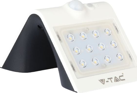 Aplică V-TAC Aplică solară LED cu senzor de mișcare VT-767 1,5W 220lm Alb/Negru IP65 8276