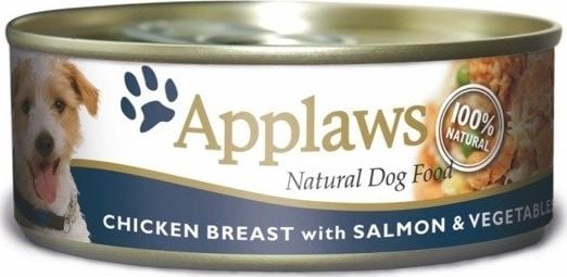 Applaws Dog pui legume câine de somon 156g alimente staniu universal