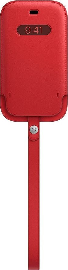 Husa de protectie Apple Leather Sleeve with MagSafe pentru iPhone 12 mini, RED