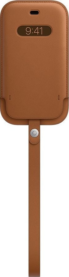 Husa de protectie Apple pentru iPhone 12 mini Leather Sleeve, MagSafe, Saddle Brown