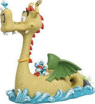 Decor pentru acvariu Dragon The Smurfs Aqua Della, Ebi, 16,4x8,4x16,6cm