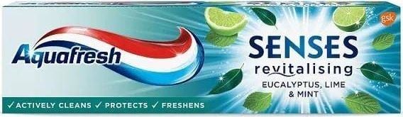 Aquafresh Senses Pastă de dinți revitalizantă revitalizantă Eucalipt & Lime & Mentă 75 ml