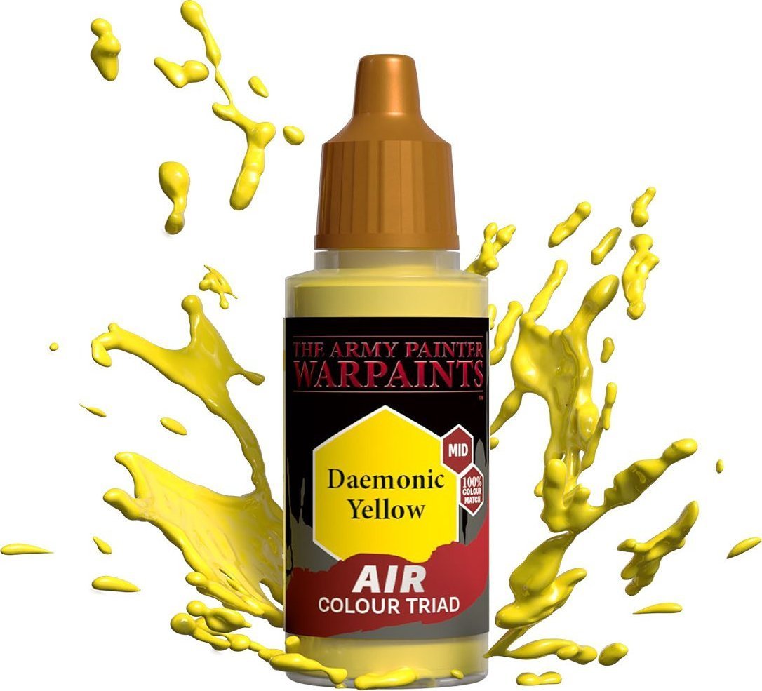 Vopsea Warpaints Air, The Army Painter, Pentru miniaturi, Daemonic Yellow, 18 ml