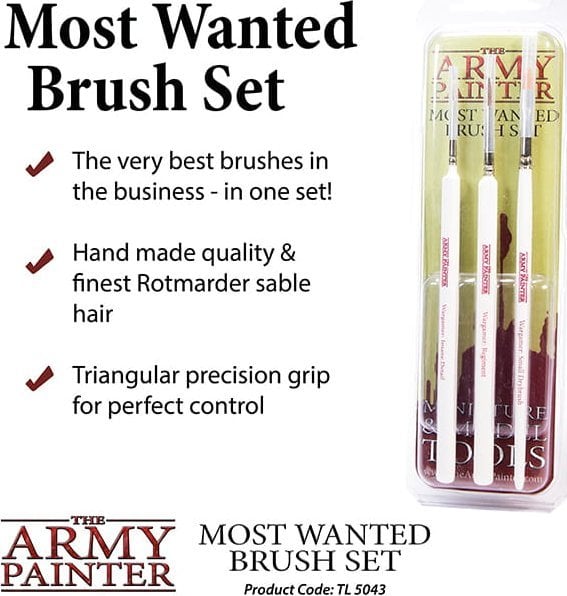 Army Painter Set de pensule cu peri naturali Set de pensule Most Wanted