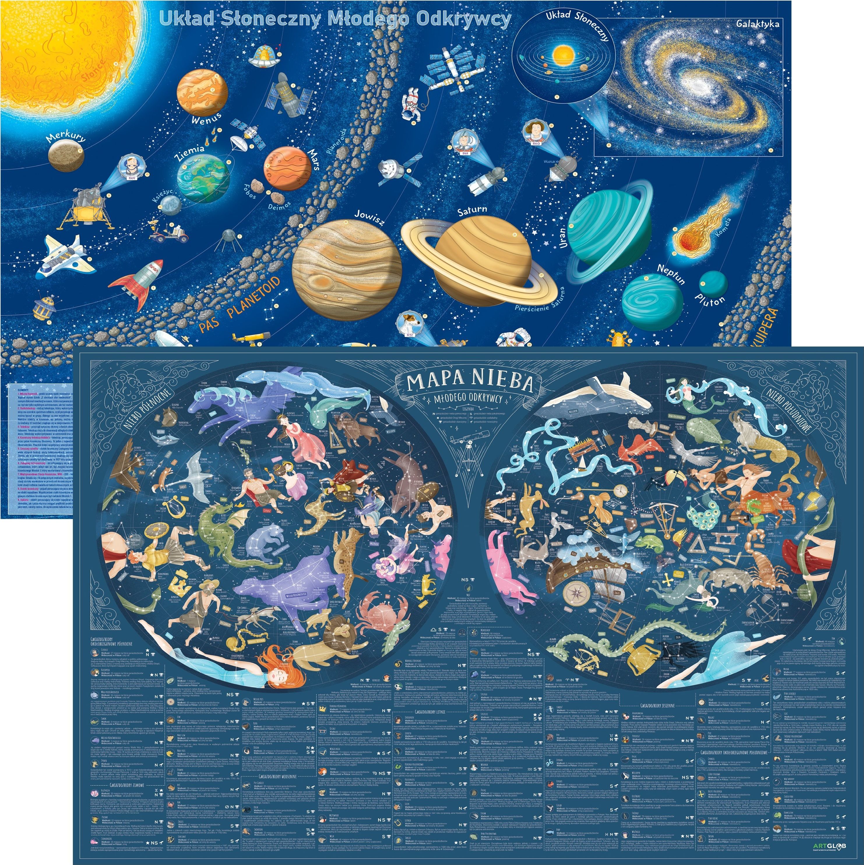 Artglob Desk Pad - Harta cerului/Sistem solar (417999) - 5907751196127