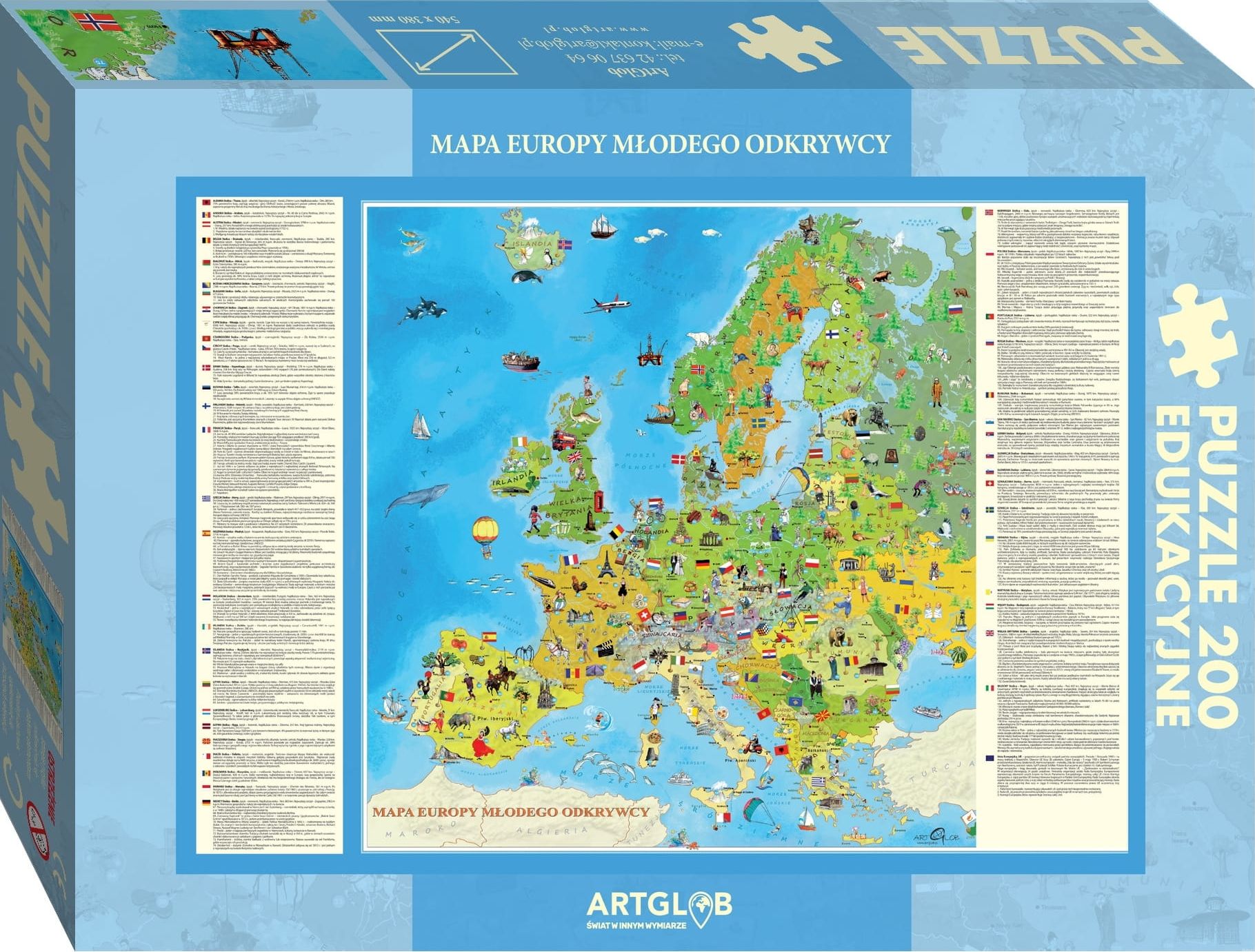 Artglob Puzzle 200 - Europa tânărului explorator