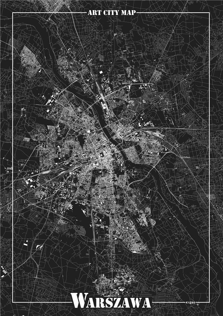 Afiș decorativ Art-Map - Varșovia