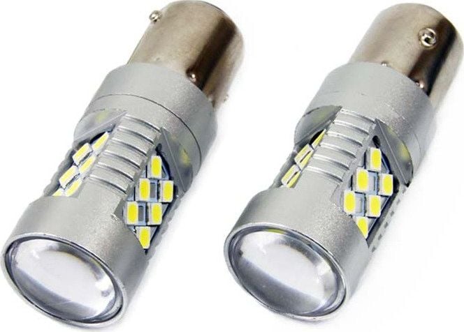 Set 2 becuri semnalizare LED-SMD, 12/24V P21W (BA15S) Canbus, 01445 Amio