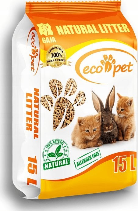 Așternut pentru pisici Gaja Eco-Pet Așternut și așternut pentru pisici din lemn pentru animale mici 35L