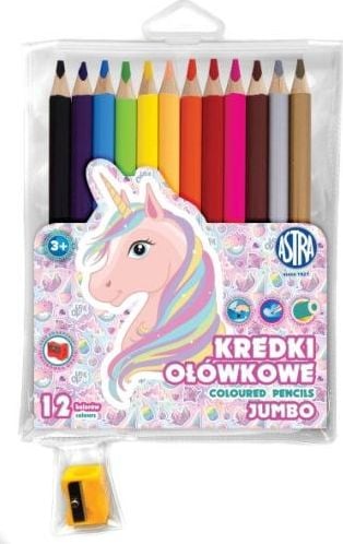 ASTRA art-pap Creioane Unicorn 12 culori + ascutitoare