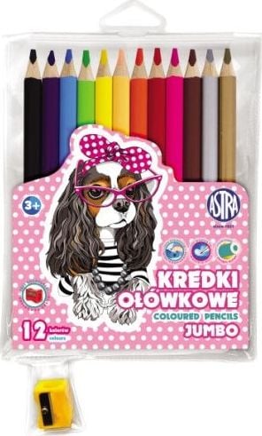 ASTRA art-pap Creioane Dogs 12 culori + ascutitoare