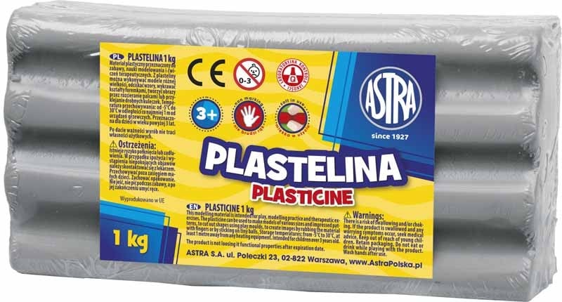 Plastilina Astra 1 kg gri (303111023)