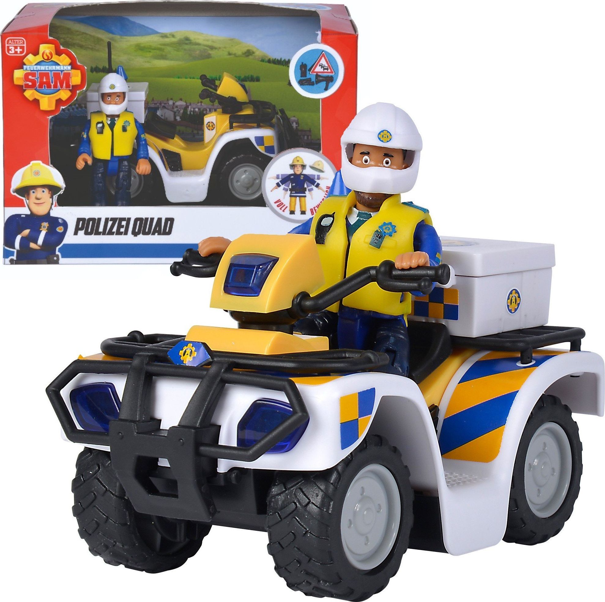 Figurine - ATV Simba Fireman Sam Police cu figurina Malcolm si accesorii