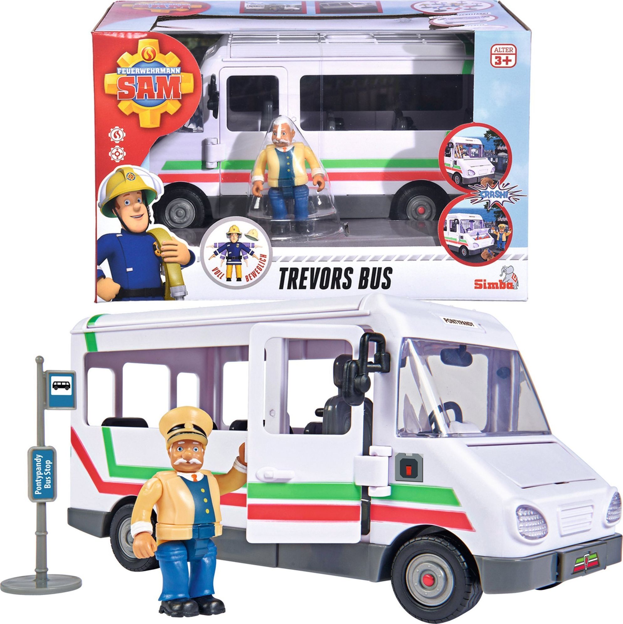 Autobuz Simba Fireman Sam Trevors Bus cu figurina 6521336 Si