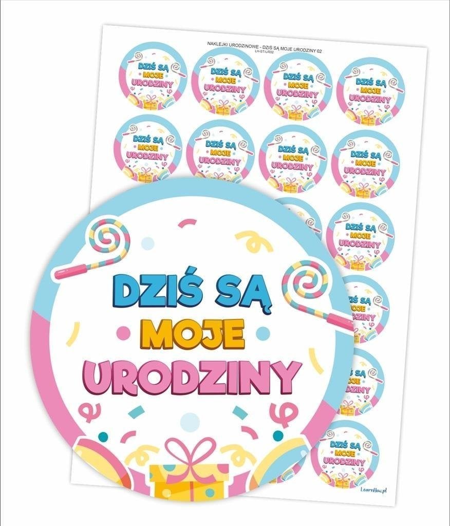 Autocolante LearnHow pentru ziua de naștere - Astăzi este ziua mea de naștere 24 buc