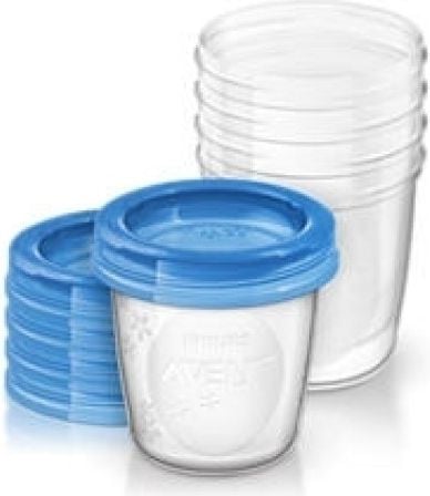 Recipient pentru depozitarea laptelui matern Philips Avent SCF619/05, 180 ml, 5 buc, de la nastere, fara BPA