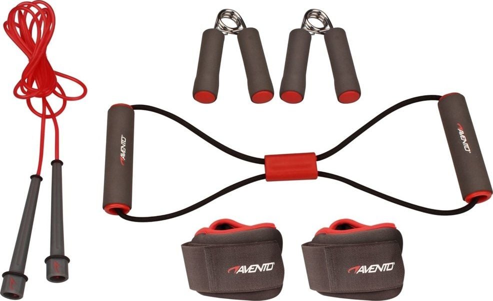 Set de fitness Avento 6 piese rosu