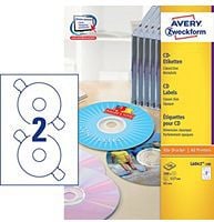 Etichete Avery Zweckform pentru CD-uri 117mm 100 de foi (L6043-100)