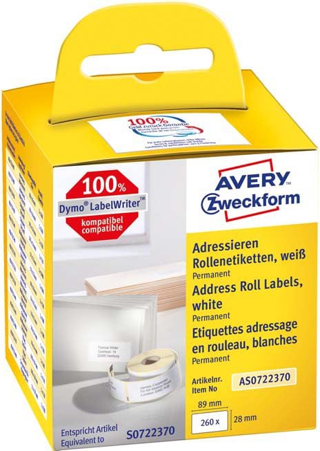 Avery Zweckform ZF ETICHETE UNIVERSALE PE ROLA 89X28 2X130 - AS0722370