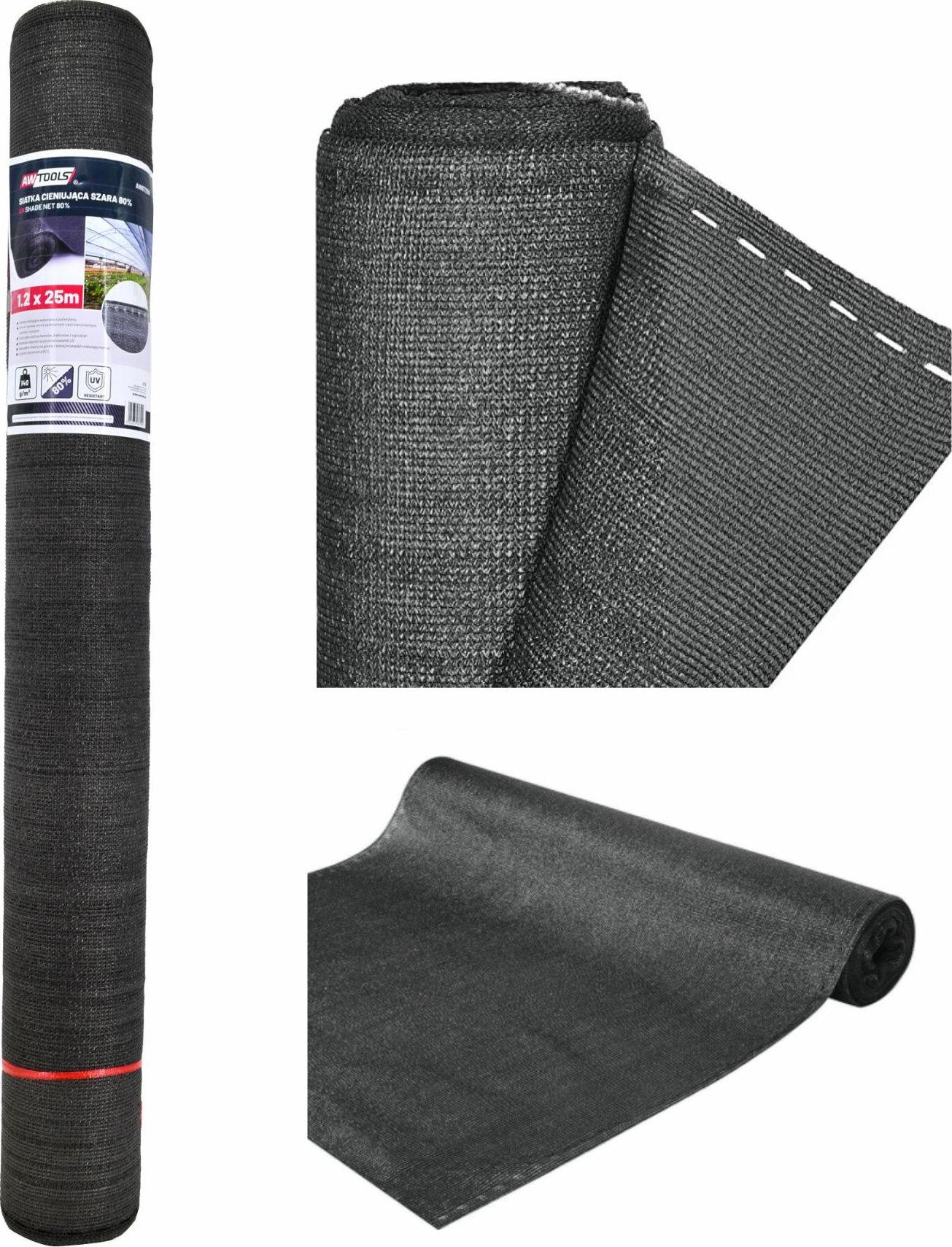 AWTools AWTOOLS SHADING MESH 140g 1.2*10m GREY UV 80% AW67255