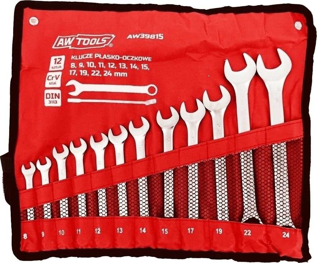 Trusa chei, set complet, 12pcs / 8mm-24mm / AW Tools- AW39815