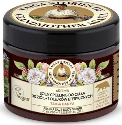 Crema exfolianta naturala cu sare si 7 uleiuri esentiale, 300ml, Bunica Agafia