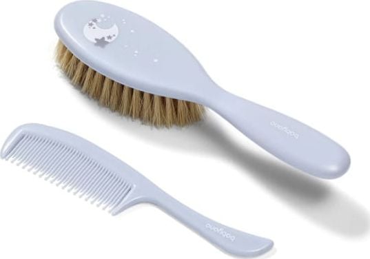 Set perie din par natural moale si pieptene Baby Ono Bleu