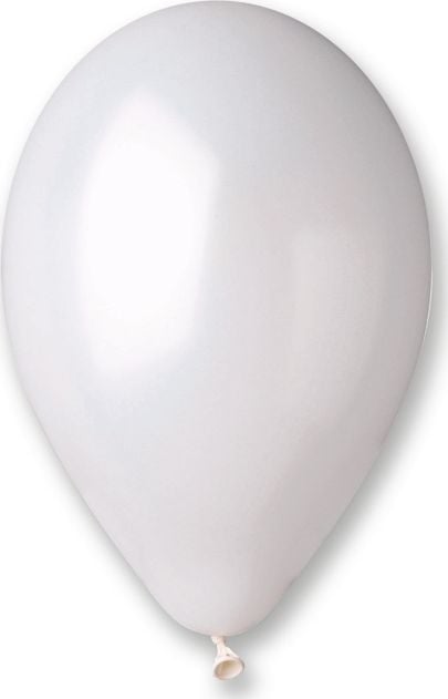 Baloane Gemar metalice Pearl-White, GM90, 25 cm, 100 buc.