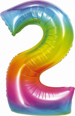 Balon din folie GoDan Smart Number 2 Rainbow 76cm CH-STC2