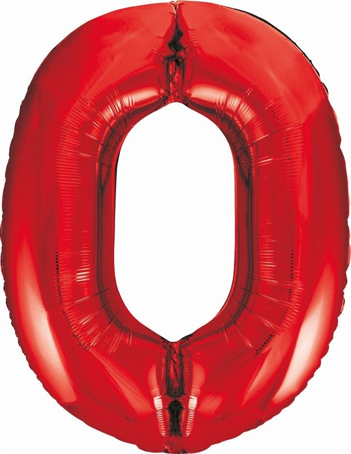 Balon GoDan Foil Numărul 0, roșu, 85cm