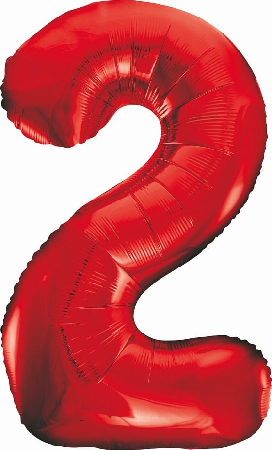 Balon GoDan Foil Numărul 2, roșu, 85cm