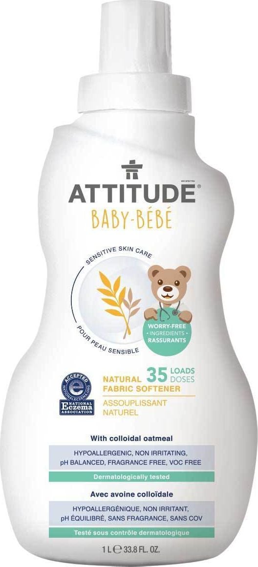 Balsam de rufe - Balsam ecologic de rufe pentru copii si bebelusi, 35 de spalari, Attitude Sensitive Skin, 1 litru