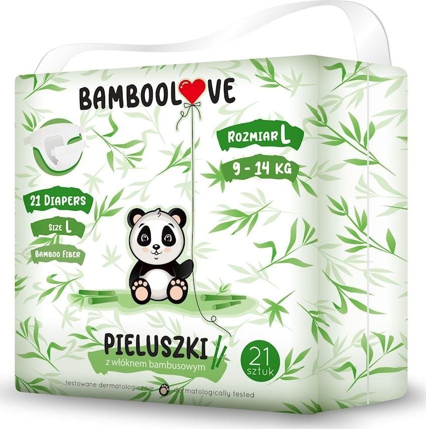 Scutece Bamboolove cu fibra de bambus L, 9-14 kg, 21 buc.