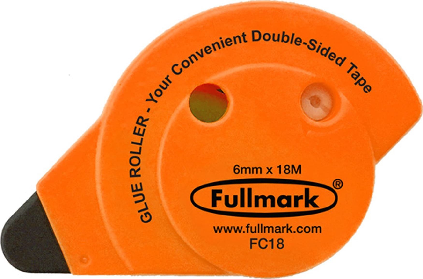 Bandă adezivă permanentă Fullmark, portocaliu fluorescent, 6 mm x 18 m, Fullmark