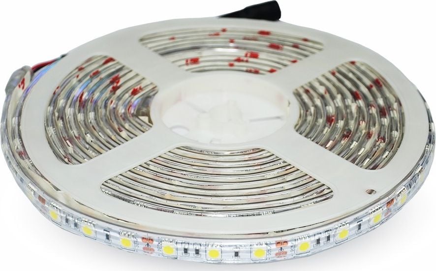 Banda LED V-TAC SMD 5050 60 LED/Metru, Alb rece, IP65 - Rola 5Metri