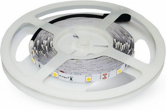 Banda LED,V-TAC, rola de 5 metri led cu SMD3528 60 Leduri pe metru lumina rece 6000K de interior IP20