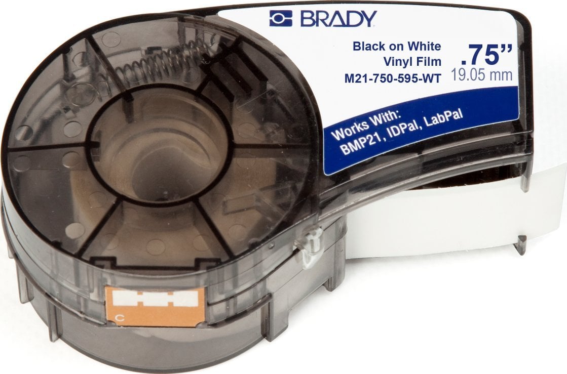 Benzi etichete - Banda Originala Brady 19.05mmx6.4m Alb M21-750-595-WT