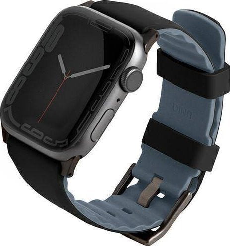 Banda Uniq UNIQ Linus Apple Watch 4/5/6/7/8/SE 40/41mm Silicon Airosoft negru/negru la miezul nopții