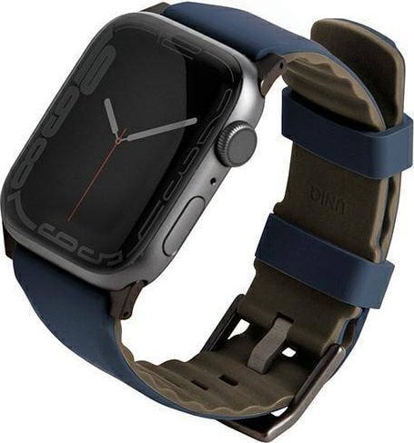 Banda Uniq UNIQ Linus Apple Watch 4/5/6/7/SE/8/Ultra 44/45/49mm Airosoft Silicon albastru/albastru nautic