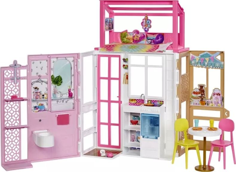 Barbie Mattel - Casă de păpuși compactă (HCD47)