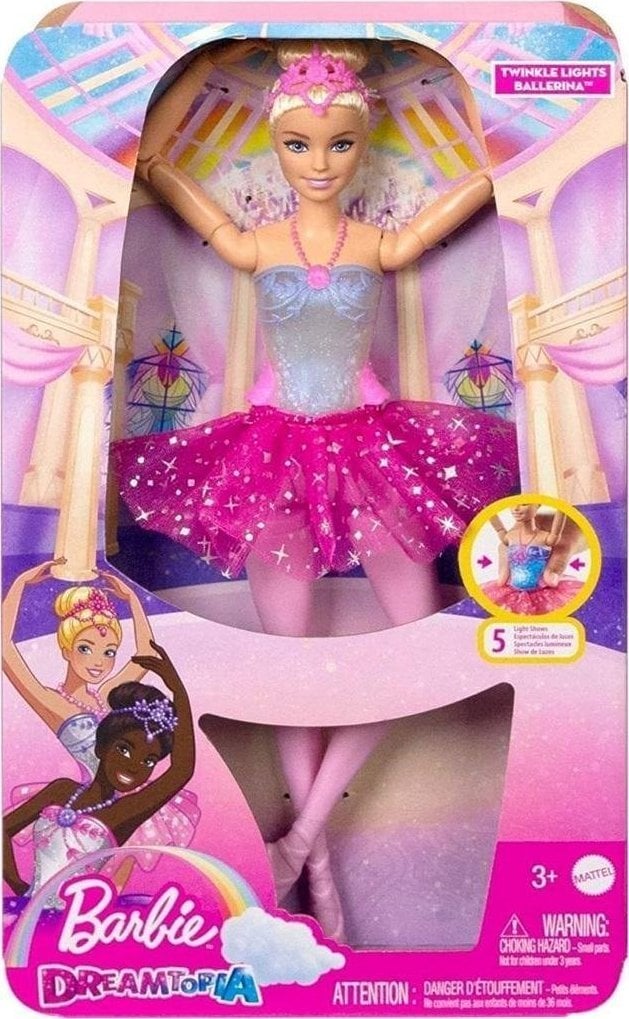Barbie Mattel Papusa Balerina Magic Lights Papusa Blonda HLC25